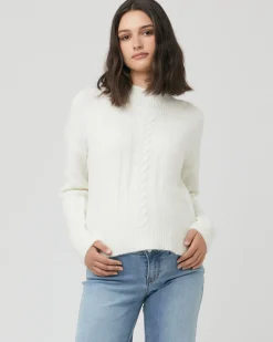 Debbie Cable Nursing Knit  Off White