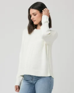 Debbie Cable Nursing Knit  Off White