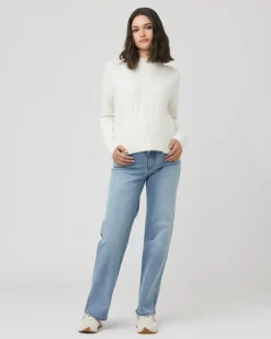 Debbie Cable Nursing Knit  Off White