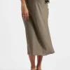 Debbie Linen Skirt  Olive