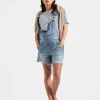 Denim Short Overalls Pale Blue