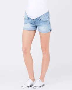 Denim Shorty Shorts Light Wash