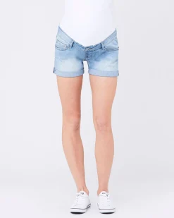 Denim Shorty Shorts Light Wash