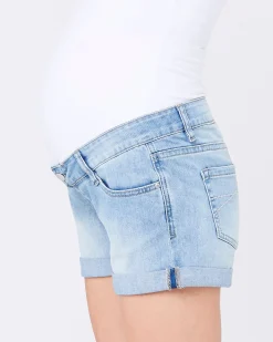 Denim Shorty Shorts Light Wash
