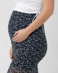 Ditsy Mesh Skirt  Navy / White