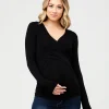 Embrace Long Sleeve Nursing Top Black