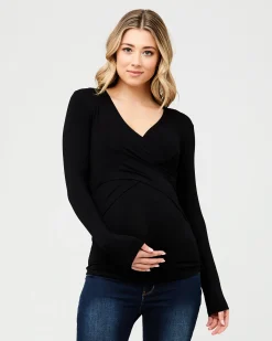 Embrace Long Sleeve Nursing Top Black