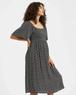 Emmy Shirred Dress Black / Natural