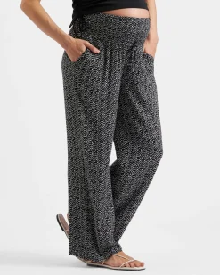 Emmy Shirred Pant Black / Natural