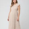 Erika Shirred Dress Natural /White