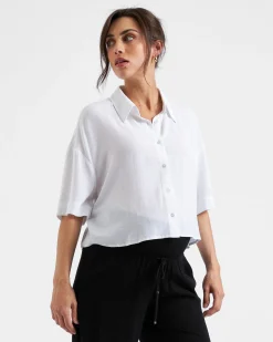 Farrah Crop Shirt  White