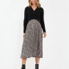 Florence Pleat Skirt Black / Dusty Pink