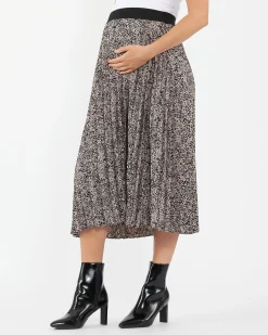Florence Pleat Skirt Black / Dusty Pink