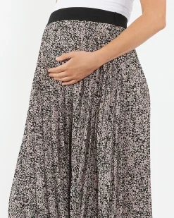 Florence Pleat Skirt Black / Dusty Pink