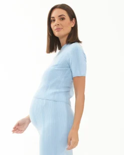 Franki Detachable Nursing Knit Sky Blue