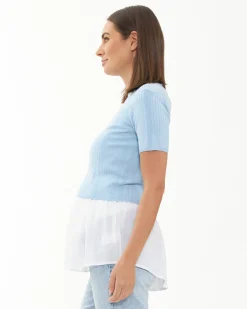 Franki Detachable Nursing Knit Sky Blue