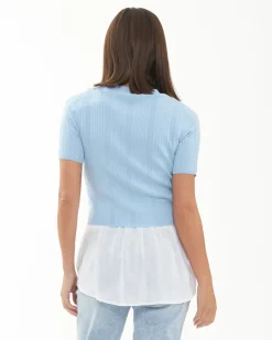 Franki Detachable Nursing Knit Sky Blue