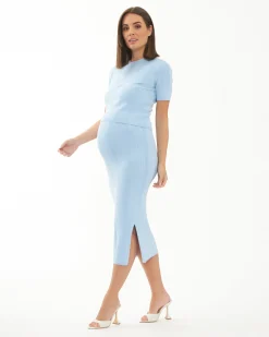 Franki Detachable Nursing Knit Sky Blue