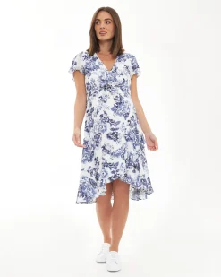 Georgia Tie Front Dress  White