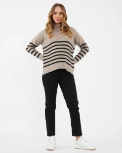 Gerrie Nursing Knit  Mocha / Black