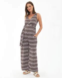 Grace Jumpsuit Chocolate / White