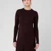 Hailey Rib Knit Nursing Dress Chocolate