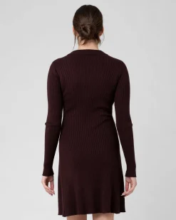 Hailey Rib Knit Nursing Dress Chocolate
