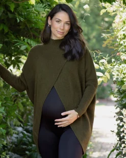 Hallie Cross Over Knit Khaki