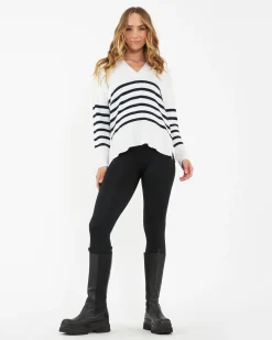 Hanna Nursing Knit  White / Navy