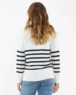 Hanna Nursing Knit  White / Navy