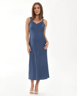 Harlow Slip Dress  Deep Blue
