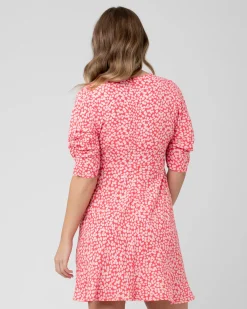 Harriet Tie Front Dress  Red / Lilac
