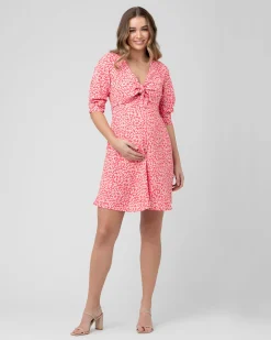 Harriet Tie Front Dress  Red / Lilac