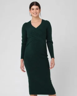 Heidi Nursing Knit Dress  Forest