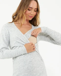Heidi Nursing Knit Dress  Snow Marle