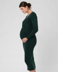 Heidi Nursing Knit Dress  Forest