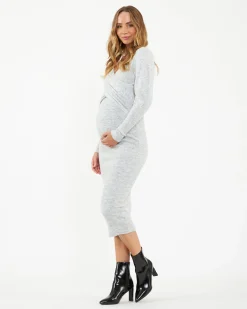 Heidi Nursing Knit Dress  Snow Marle