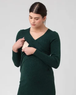 Heidi Nursing Knit Dress  Forest