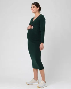 Heidi Nursing Knit Dress  Forest