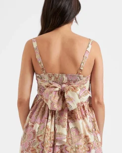 Hope Tie Back Linen Dress  Natural
