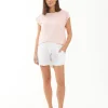 Indi Shirred Linen Short White