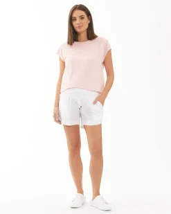 Indi Shirred Linen Short White