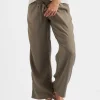 Indi Wide Leg Linen Pant Olive