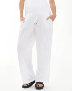 Indi Wide Leg Linen Pant White
