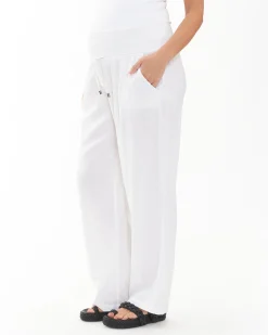 Indi Wide Leg Linen Pant White