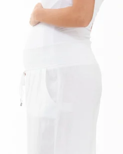 Indi Wide Leg Linen Pant White