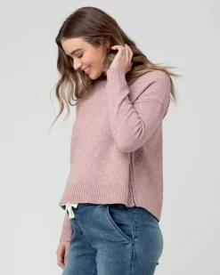 Jade Crop Nursing Knit Pink