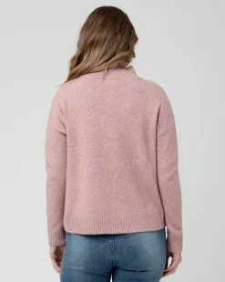 Jade Crop Nursing Knit Pink