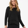 Jazmin Long Sleeve Nursing Top Black