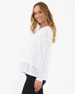 Jazmin Long Sleeve Nursing Top White